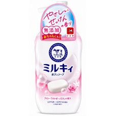 Японское жидкое мыло для тела COW Milky Body Soap с цветочным ароматом, 500 мл